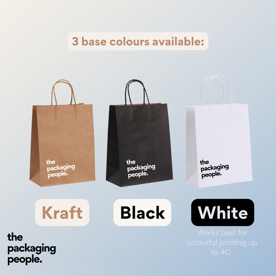 CUSTOM KRAFT PAPER BAGS | CUSTOMIZABLE LOGO PAPER BAGS | MOQ 30,000 PCS ONWARDS