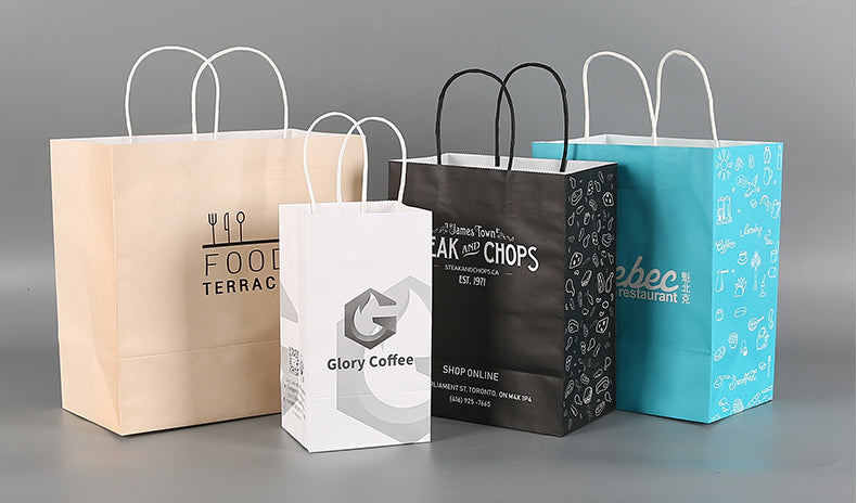 CUSTOM KRAFT PAPER BAGS | CUSTOMIZABLE LOGO PAPER BAGS | MOQ 30,000 PCS ONWARDS