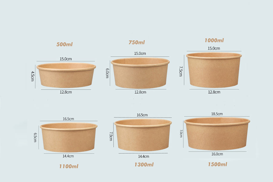 CUSTOM PRINTED PAPER BOWLS | CUSTOM PRINTED KRAFT PAPER BOWLS | MOQ FROM 30,000 PCS