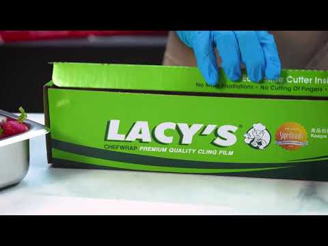 LACY'S CHEFWRAP - PREMIUM QUALITY PVC CLING FILM WITH SLIDE CUTTER | DURABLE FOOD-SAFE CLING FILM |